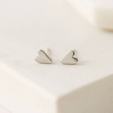 Lover's Tempo Everly Heart Stud Earrings: Silver