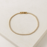 Lover's Tempo Pearl Tennis Bracelet: Gold