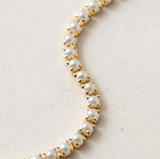 Lover's Tempo Pearl Tennis Bracelet: Gold