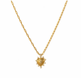 Lover's Tempo Love Token Heart Necklace: Gold & White Opal