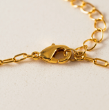 Lover's Tempo Love Token Heart Necklace: Gold & White Opal