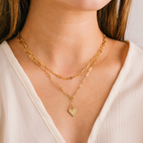 Lover's Tempo Verona Pave Heart Layered Necklace: Gold