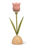 Pink Tulip Taper Holder