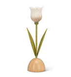 White Tulip Taper Holder