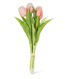 Lifelike 5 Stem Pink Tulip Bunch