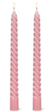 Taper Candle set/2 Twirl - Pink