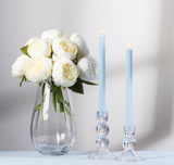 Taper Candle set/2 Ridged - Blue