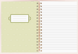 Spiral Lined Journal - Green Florals