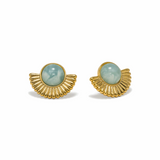 Lover's Tempo Moonpetal Sky Stud Earrings: Gold