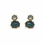 Lover's Tempo Marbelle Indigo Stud Earrings: Gold