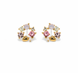Lover's Tempo Amorette Pink Stud Earrings: Gold