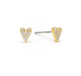 Lover's Tempo Flutter Heart Stud Earrings: Gold