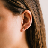 Lover's Tempo Flutter Heart Stud Earrings: Gold