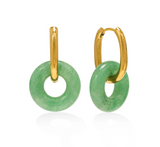 Lover's Tempo Thames Mint Hoop Earrings: Waterproof Gold