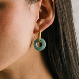 Lover's Tempo Thames Mint Hoop Earrings: Waterproof Gold