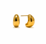 Lover's Tempo Crest Dome Hoop Earrings: Waterproof Gold