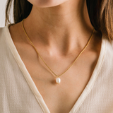 Lover's Tempo Oceane Pearl Necklace: Waterproof Gold