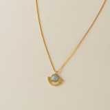 Lover's Tempo Moonpetal Sky Pendant Necklace: Gold