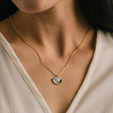 Lover's Tempo Moonpetal Sky Pendant Necklace: Gold