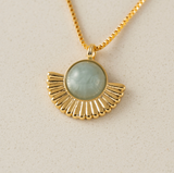 Lover's Tempo Moonpetal Sky Pendant Necklace: Gold