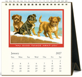 2027 Desk Calendar - Vintage Dogs
