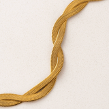 Lover's Tempo Josie Twist Herringbone Necklace: Waterproof Gold