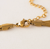 Lover's Tempo Josie Twist Herringbone Necklace: Waterproof Gold