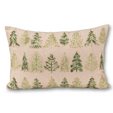 Embroidered & Beaded Trees Pillow