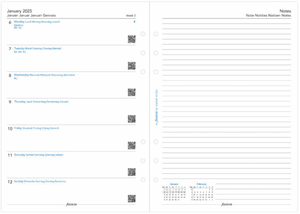 A5 2025 Week on One Page with Notes Diary