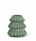 Snowy Evergreen Trees & Taper Holder