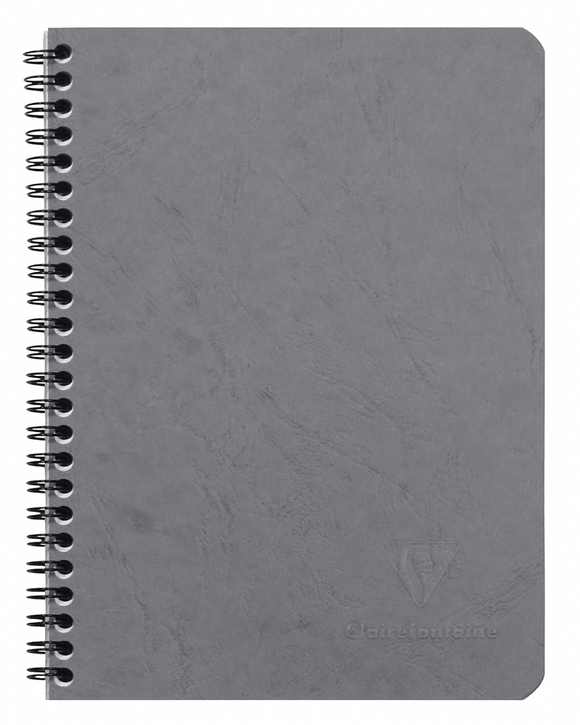 A4 Grey Spiral Clairefontaine - Lined 8.5