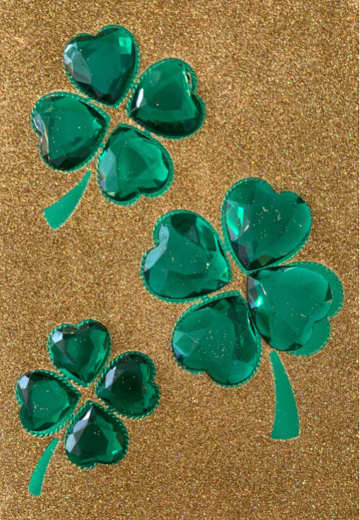St. Patricks Day - Gemstone Four Leaf Clovers