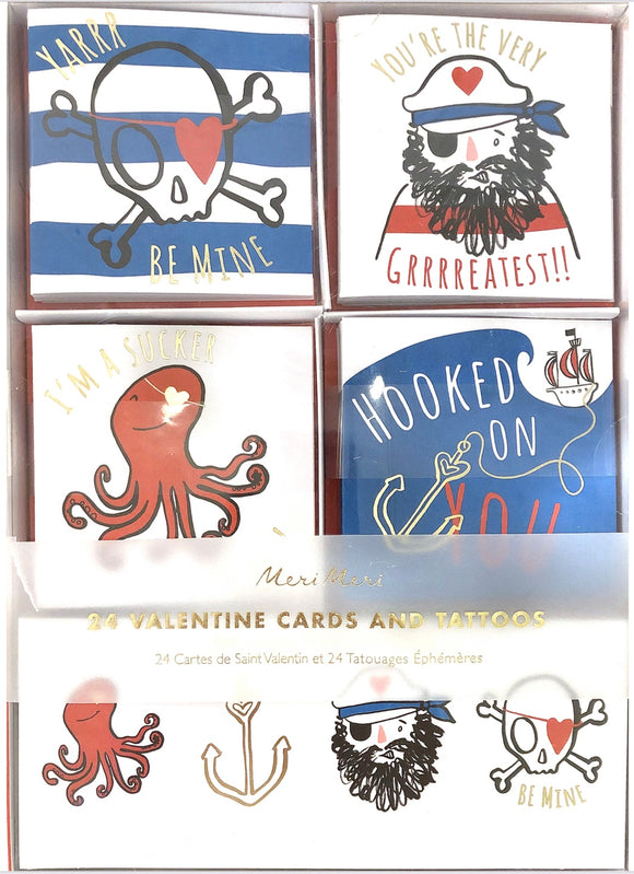 Valentines - Pirate Friends Cards and Tattoos