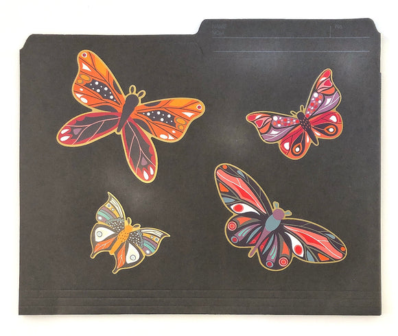Black Manila Folders - Butterflies