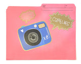 Pink Manila Folders - Camera