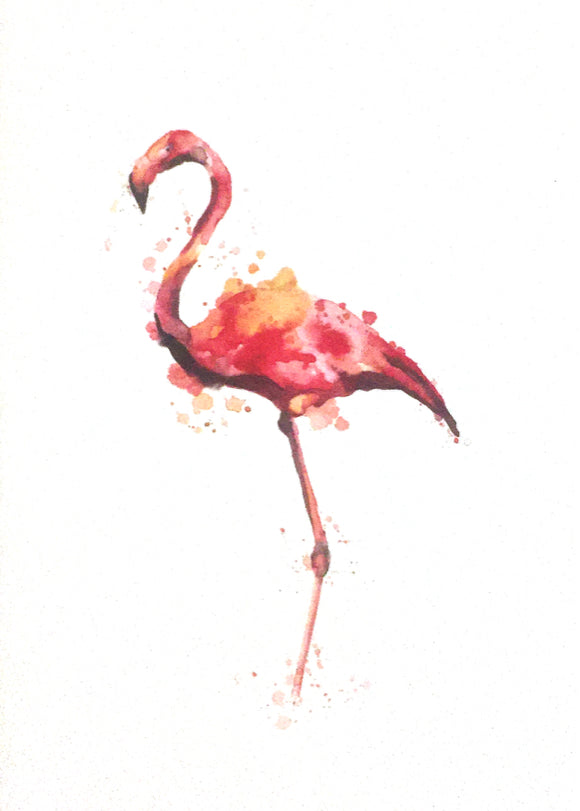 Blank - Watercolour Flamingo