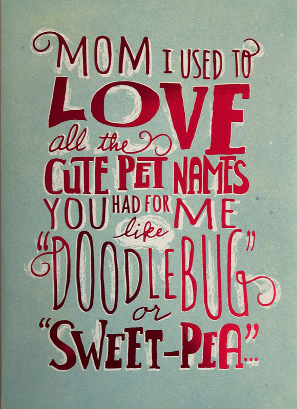 Mother's Day Humour - Cute pet names
