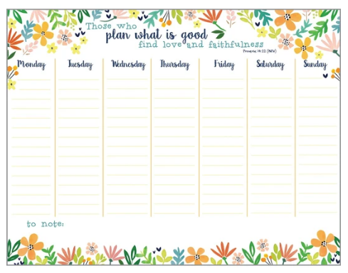 Weekly Planner Pad - Rejoice Flowers