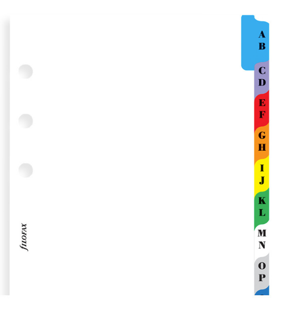 Personal A-Z Index, Two Letters per Tab