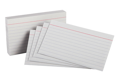 Ruled Index Cue Cards