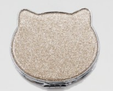 Glitter Cat Compact Mirror - Gold