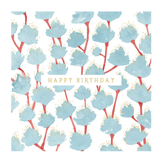 Birthday - Blue Flowers