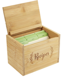 Wooden Recipe File Box - Bamboo