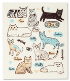 Swedish Dish Cloth - Cats with Names