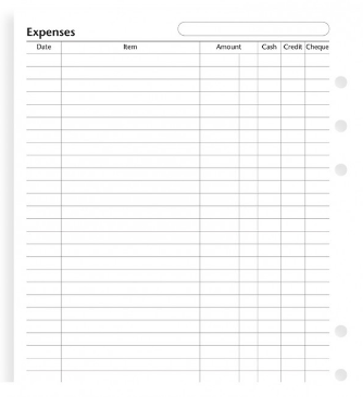 A5 Expenses Refill