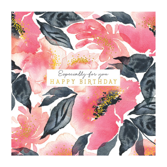 Birthday - Red Florals