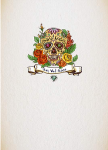 Get Well - Floral Skull