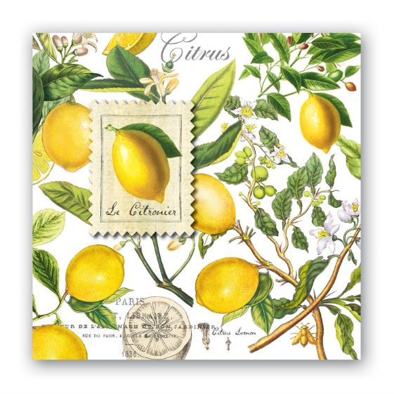 Michel Designs Cocktail Napkin - Lemon Basil