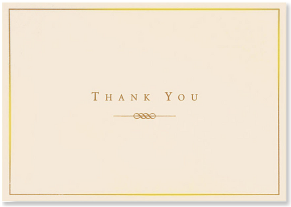Boxed Thank You - Gold & Cream
