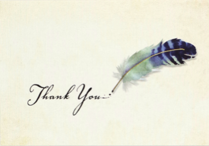 Boxed Thank You - Watercolour Quill